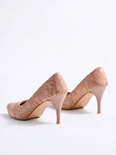 Stylestry Classy Peach Pointed Toe Pumps For Women & Girls