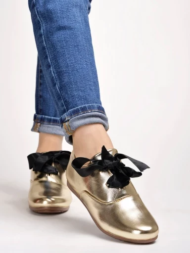 Stylestry Smart Casual Golden Sneakers For Women & Girls