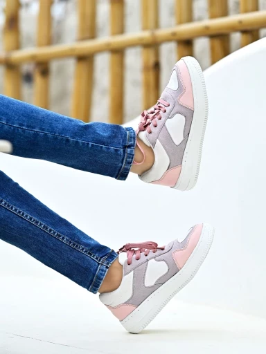 Stylestry Lace-up Detail White Sneakers For Women & Girls