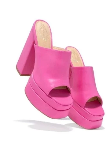 Stylestry Stylish Solid Pink Block Heels For Women & Girls