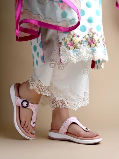 Stylestry Floral Pink Print Slip-On Flats For Women & Girls
