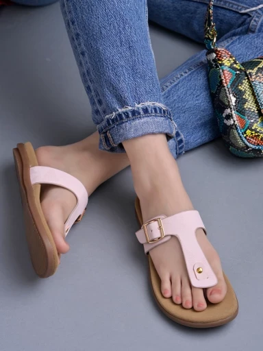 Stylestry Stylish Solid Peach Flats For Women