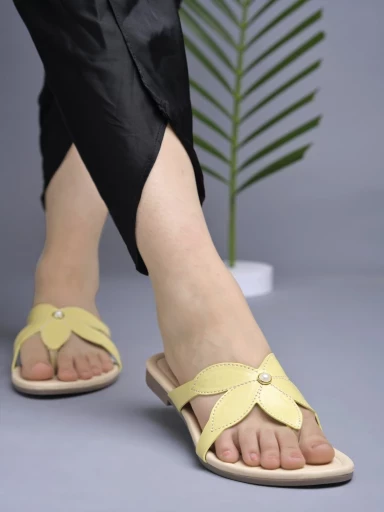 Stylestry Stylish Casual Yellow Flats For Women & Girls