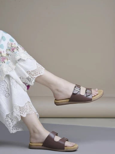 Stylestry Stylish Solid Brown Flats For Women
