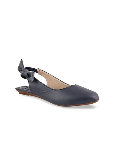 Shoetopia Womens & Girls Navy Blue Embellished Mules with Bows Flats