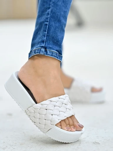 Stylestry Women & Girls Platform White Heels