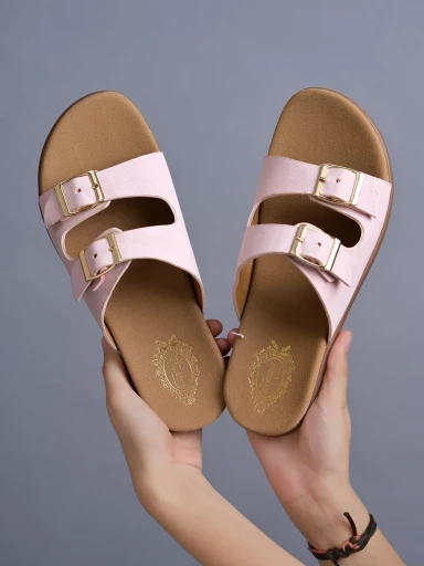 Stylestry Stylish Solid Pink Flats For Women