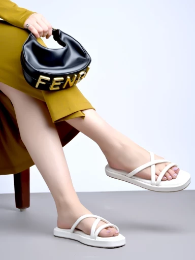 Stylestry Cross Strap White Flats For Women & Girls