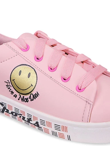 Stylestry Womens & Girls Pink Lace Up Trending Stylish Sneakers Shoes