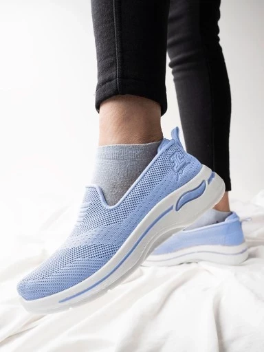 Stylestry Slip-on Comfortable Sky-Blue Sneakers For Women & Girls