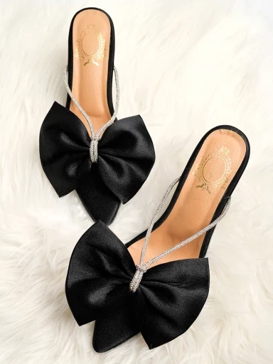 Stylestry Stylish Western Embellished Black Heels For Women & Girls