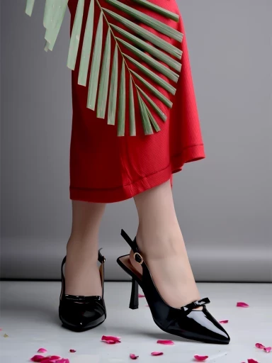 Stylestry Smart Casual Glossy upper detailed Black Pumps for Women & Girls