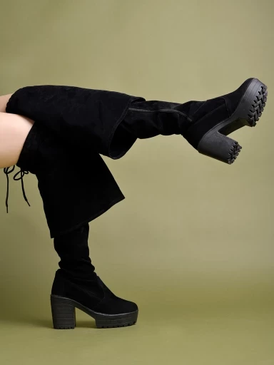 Stylestry Smart Casual Black Boots For Women & Girls