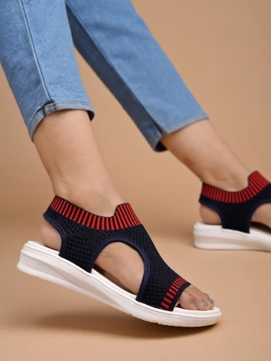 Stylestry Comfortable & Trendy Flatforms Blue Sandals for Women & Girls
