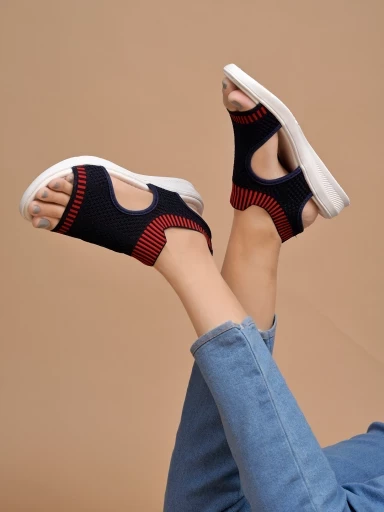 Stylestry Comfortable & Trendy Flatforms Blue Sandals for Women & Girls