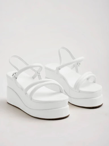 Shoetopia Stylish Backstrap White Wedges For Women & Girls