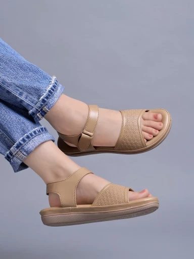 Stylestry Comfortable Beige Doctor Sole Heels For Women & Girls