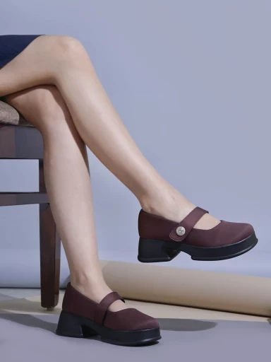 Stylestry Stylish Brown Marry-janes For Women & Girls