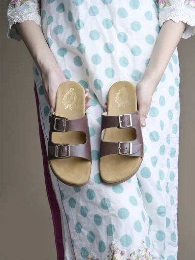 Stylestry Stylish Solid Brown Flats For Women