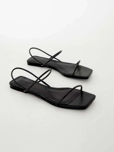 Stylestry Women Black Flat Sandals