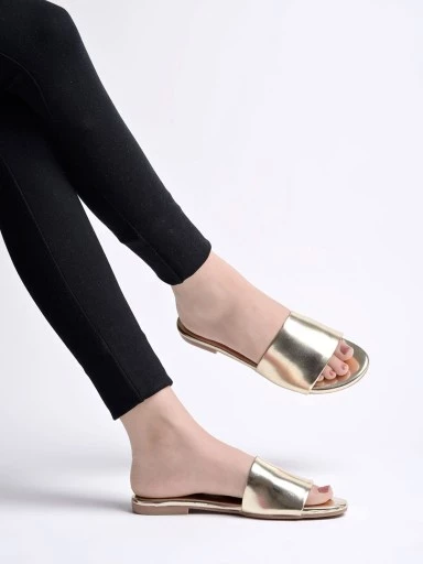 Shoetopia Embellished Gold-Toned Flats For Women & Girls