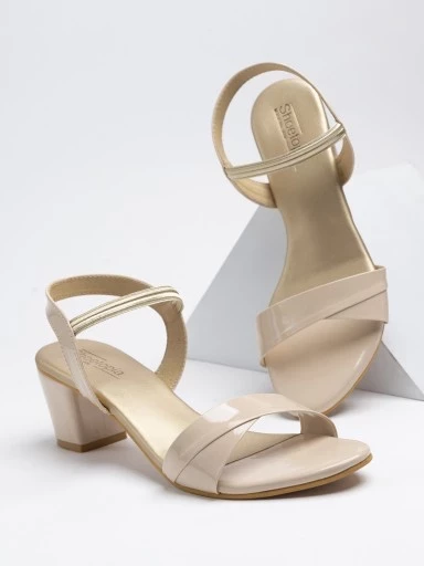 Stylestry Women's & Girl's Cream Pointed Toe Block Heels