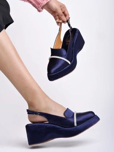 Stylestry Stylish Blue Platform Heels For Women & Girls
