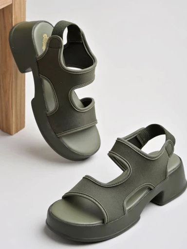 Stylestry Comfortable  & Sporty Green Sandals For Women & Girls