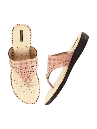 Stylestry Women Pink Woven Design Open Toe Flats