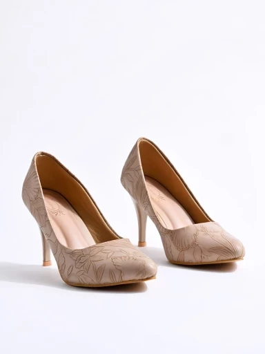 Stylestry Classy Cream Pointed Toe Pumps For Women & Girls