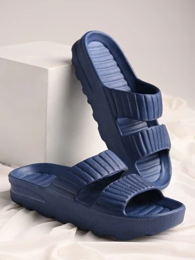 Stylestry Women Blue Solid Slides