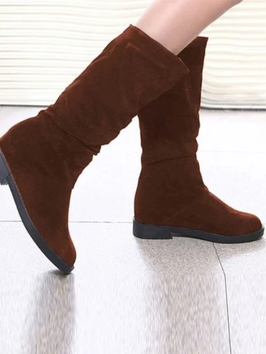 Stylestry Women & Girls Brown Solid Long Boots