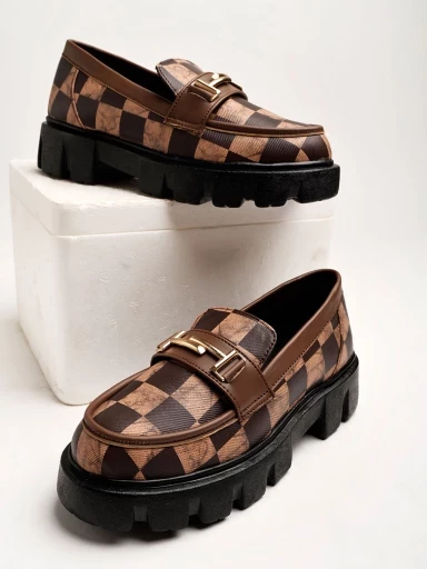Stylestry Printed Casual Brown Loafers For Women & Girls
