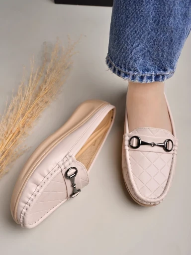 Stylestry Smart Casual Cream Loafers For Women & Girls