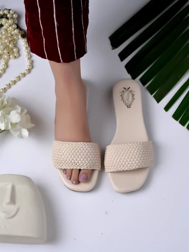 Stylestry Smart Casual Cream Flats for Women & Girls