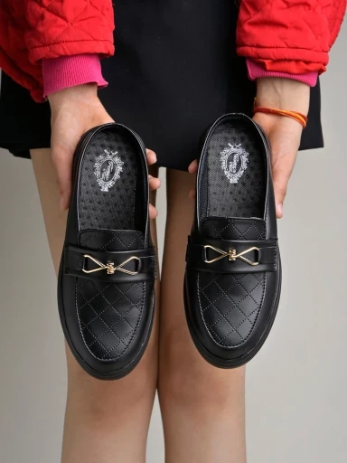 Stylestry Smart Casual Comfortable Black Loafers For Women & Girls