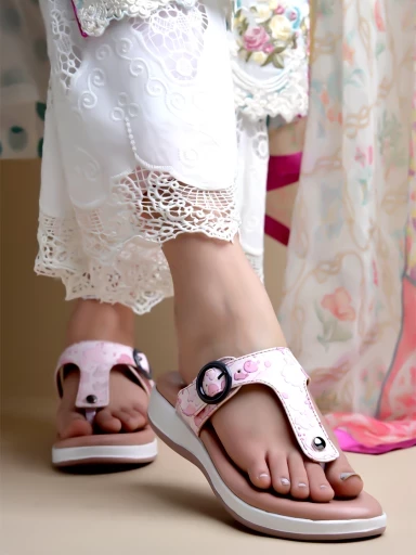 Stylestry Floral Pink Print Slip-On Flats For Women & Girls