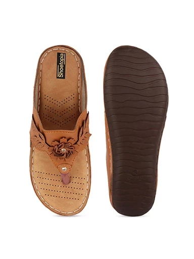 Stylestry Womens & Girls Tan Brown Embellished Sandals
