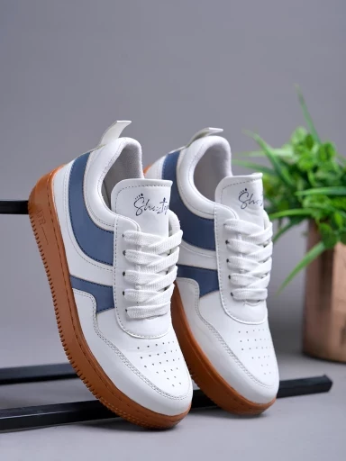 Stylestry Daily Wear Casual Sports Shoe White & Blue Sneakers Casuals For Women & Girls