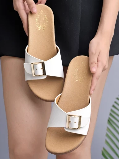 Stylestry Stylish Solid White Flats For Women