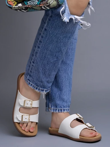 Stylestry Stylish Solid White Flats For Women