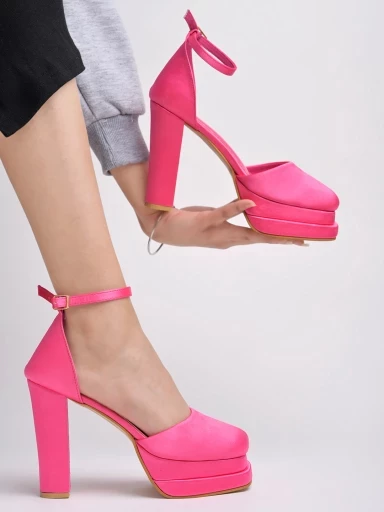 Dpityserensio Women Casual High Heel Thick Heels Platform Pumps Ankle Work  Buckle Strap Shoes Summer Black 5(35) - Walmart.com