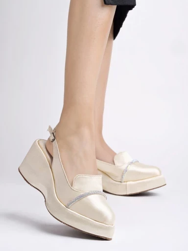 Stylestry Stylish Golden Platform Heels For Women & Girls