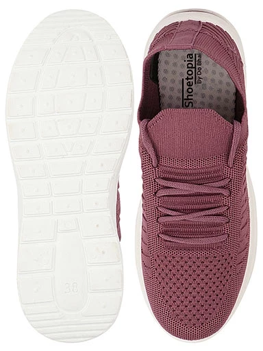 Stylestry Womens & Girls Purple Lace Up Walking Shoes