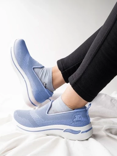 Stylestry Slip-on Comfortable Sky-Blue Sneakers For Women & Girls