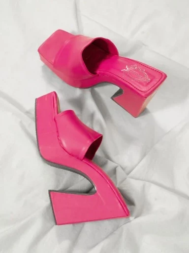 Stylestry Women & Girls Slip-On Stylish Pink Block Heels