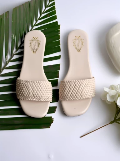 Stylestry Smart Casual Cream Flats for Women & Girls