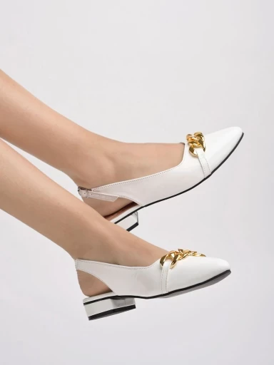 Stylestry Pointed Toe Flat White Belly For Women & Girls