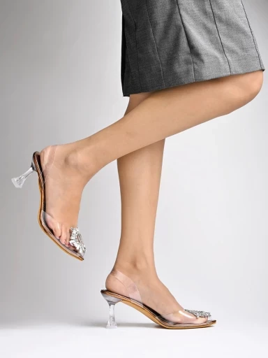 Stylestry Stylish Western Embellished Copper Heels For Women & Girls