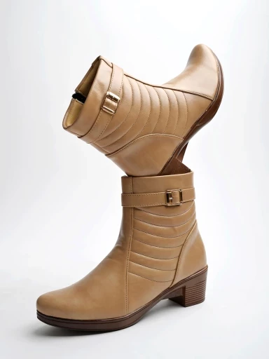 Stylestry Stylish Cream Boots For Women & Girls